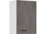 Hängeschrank IMPULS KÜCHEN "Prag", in drei Breiten, Höhe: 72,3 cm", grau (beton, optik schiefer dunkelgrau), B:50cm H:72,3cm T:34,2cm, Dekorfolie, Holzwerkstoff, Schränke, Hängeschrank, vormontiert, mit Drehtür und zwei verstellbaren Fachböden