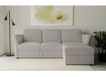Ecksofa OTTO HOME "Lavars, L-Form, Schlafsofa", braun (latte), B:242cm H:90cm T:155cm, 53% strukturiertes Polyester, 47% Polyester, Sofas, Ecksofa, mit Bettfunktion und Stauraum, in zwei verschiedenen Bezugsqualitäten