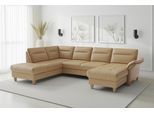 Wohnlandschaft SIT & MORE "Pamela, U-Form, B: 292 cm, Leder", cappuccino, B:292cm H:90cm T:212cm, Sofas, Wohnlandschaft