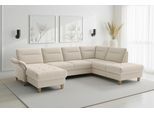 Wohnlandschaft SIT & MORE "Pamela, U-Form,B: 292 cm,wahlweise mit Bettfunktion&Armteilverstellung", beige (creme), B:292cm H:90cm T:212cm, 95% Polyester 5% Polyamid, Sofas, Wohnlandschaft, mit Federkern und Liegefläche aus Originalstoff