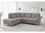 Ecksofa SIT & MORE "Pamela, B: 218 cm, L-Form, wahlweise mit Bettfunktion und Bettkasten", braun (taupe), B:218cm H:90cm T:212cm, 100% Polyester, Sofas, Ecksofa, mit Federkern