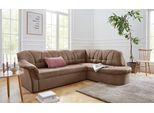 Ecksofa DOMO COLLECTION "Pegnitz, zeitlose und elegante Rückensteppung, Breite 246cm, L-Form", braun, B:246cm H:82cm T:180cm, 100% Polyester, Sofas, Ecksofa, wahlweise mit Bettfunktion