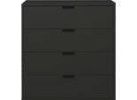 Kommode MÄUSBACHER "Bonnie", grau (anthrazit matt lack), B:81cm H:87cm T:45cm, Holzwerkstoff, Sideboards, Kommode, Kommode mit 4 Schubladen