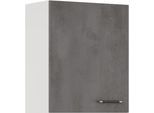 Hängeschrank IMPULS KÜCHEN "Prag", in drei Breiten, Höhe: 72,3 cm", grau (beton, optik schiefer dunkelgrau), B:60cm H:72,3cm T:34,2cm, Dekorfolie, Holzwerkstoff, Schränke, Hängeschrank, vormontiert, mit Drehtür und zwei verstellbaren Fachböden