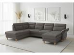 Wohnlandschaft SIT & MORE "Pamela, U-Form, B: 292 cm, Leder", mocca, B:292cm H:90cm T:212cm, Sofas, Wohnlandschaft