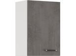Hängeschrank IMPULS KÜCHEN "Prag", in drei Breiten, Höhe: 72,3 cm", grau (beton, optik schiefer dunkelgrau), B:50cm H:72,3cm T:34,2cm, Dekorfolie, Holzwerkstoff, Schränke, Hängeschrank, vormontiert, mit Drehtür und zwei verstellbaren Fachböden