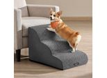FEANDREA Hundetreppe, 2/3/4Stufen, Waffelcord, wasserdicht, rutschfest, abnehmbarer waschbarer Bezug