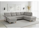 Wohnlandschaft SIT & MORE "Pamela, U-Form, B: 292 cm, Leder", light grau, B:292cm H:90cm T:212cm, Sofas, Wohnlandschaft