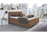 Boxspringbett HAPO "ATLANTA", hellbraun, B:110cm L:210cm, Komplettbetten, Boxspringbett, erhältlich in verschiedenen Breiten, Farben & Maratzenarten