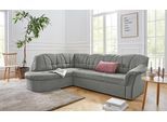 Ecksofa DOMO COLLECTION "Pegnitz, zeitlose und elegante Rückensteppung, Breite 246cm, L-Form", grau, B:246cm H:82cm T:180cm, 100% Polyester, Sofas, Ecksofa, wahlweise mit Bettfunktion