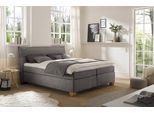 Boxspringbett HAPO "Hana, in verschiedenen Breiten und Härtegraden erhältlich", anthrazit, B:222cm L:220cm, Komplettbetten, Boxspringbett, Bett mit samtartigem Stoff bezogen, inkl. Topper