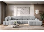 Wohnlandschaft OTTO HOME "AZITA U-Form, Breite 363 cm - OTTO. Verlässliche Qualität.", grau, B:363cm H:87cm T:167cm, 100% Polyester, Sofas, Wohnlandschaft, wahlweise als Schlafsofa mit Bettkasten, Bubble-Optik