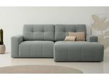 Ecksofa OTTO HOME "Turnon, Lounge-sofa, Breite 221 cm", grau (dunkelgrau), B:221cm H:84cm T:153cm, 100% Polyester, Sofas, Ecksofa, Chenille, mit Knopf- und Doppelsteppung, elegantes Aussehen