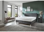 Boxspringbett DIE PLANBAR "OC-ON23148", grau (twist grau), B:192cm L:208cm, 100% Polyester, Komplettbetten, Boxspringbett, inkl. Wendematratzen u. Bonellfederkern Unterbau, 160/180x200cm