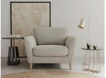 Sessel OTTO HOME "MARSEILLE", grau (light grau), B:103cm H:88cm T:90cm, Webstoff (100% Polyester);Struktur fein (58% Polyester, 22% Polypropylen);Filzoptik (100% Polyester), Sessel, Sessel, Massivholzbeine Eiche, Landhausstil, Wellenunterfederung
