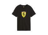 T-Shirt PUMA "Scuderia Ferrari Coloured Shield T-Shirt Jugendliche", Kinder, Gr. 176, schwarz, Obermaterial: 100% Baumwolle. Rippe: 25% Polyester, 75% Baumwolle, regular fit, Rundhals, Shirts T-Shirt