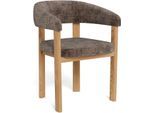 Esszimmerstuhl ACTONA GROUP "Polsterstuhl", braun (, matt eiche, matt eiche, braun), B:60cm H:78cm T:54cm, Massivholz, Stühle, Esszimmerstuhl, Esszimmerstuhl, Beine aus massiver Eicher, lackiert