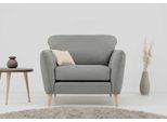 Sessel OTTO HOME "MARSEILLE", grau, B:103cm H:88cm T:90cm, 100% Polyester, Sessel, Sessel, Massivholzbeine Eiche, Landhausstil, Wellenunterfederung
