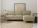 Ecksofa OTTO HOME "MARSEILLE (242/152cm),L-Form, Rec. rechts/links", braun (latte), B:242cm H:88cm T:152cm, 68% Polypropylene, 32% Polyester, Sofas, Ecksofa, Massivholzbeine Eiche, Landhausstil, Wellenunterfederung