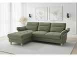 Ecksofa SIT & MORE "Pamela, L-Form, B:230 cm", olive, B:230cm H:90cm T:164cm, 95% Polyester 5% Polyamid, Sofas, Ecksofa, mit Federkern und Liegefläche aus Originalstoff