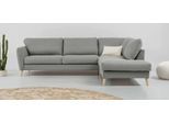 Ecksofa OTTO HOME "MARSEILLE 278/202 cm, L-Form, Ottom. rechts/links, verschiedene Bezüge", grau, B:278cm H:88cm T:202cm, 100% Polyester, Sofas, Ecksofa, Massivholzbeine Eiche, Landhausstil, Wellenunterfederung