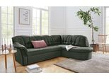 Ecksofa DOMO COLLECTION "Pegnitz, zeitlose und elegante Rückensteppung, Breite 246cm, L-Form", grün, B:246cm H:82cm T:180cm, 100% Polyester, Sofas, Ecksofa, wahlweise mit Bettfunktion
