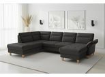 Wohnlandschaft SIT & MORE "Pamela, U-Form, B: 292 cm, Leder", schwarz, B:292cm H:90cm T:212cm, Sofas, Wohnlandschaft