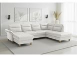 Wohnlandschaft SIT & MORE "Pamela, U-Form, B: 292 cm, Leder", reinweiß, B:292cm H:90cm T:212cm, Sofas, Wohnlandschaft