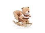 Plüsch Schaukeltier Bär braun WJ-635, Handgriffe aus Holz ab 12 Monate