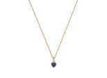 Kette mit Anhänger AMOR "Schmuck Geschenk, Herz", gelbgoldfarben, weiß, blau, Halsketten, Damen, Silber 925 (Sterlingsilber), L: 45 B: 1,2mm, mit Zirkonia (synth.), Lapislazuli, B:1,2mm