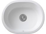 Küchenspüle WELLTIME "Föhr", weiß, B:60cm H:18,5cm T:47cm, Keramik, Küchenspülen, hochwertige Keramik