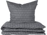 Bettwäsche SCHIESSER "Drops", grau, B/L: 135cm x 200cm, 1 Stk., 1 Stk., Feinbiber, B/L: 80cm x 80cm, 2 Stk., Feinbiber, Obermaterial: 100% Baumwolle, Bettwäsche, Bettwäsche, Made in Green