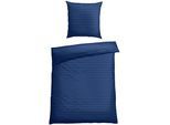 Bettwäsche SCHIESSER "Drops", blau (dunkelblau), B/L: 155cm x 220cm, 1 Stk., 1 Stk., Feinbiber, B/L: 80cm x 80cm, 2 Stk., Feinbiber, Obermaterial: 100% Baumwolle, Bettwäsche, Bettwäsche, Made in Green