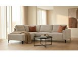 Ecksofa OTTO HOME "Tournon, L-Form, Breite 256 cm, Webstoff, Chenille", braun (light braun), B:256cm H:85cm T:198cm, 100% Polyester, Sofas, Ecksofa, Designsofa im nordischen Stil, Wellenunterfederung, Metallfüße