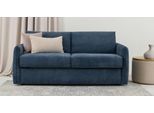 Schlafsofa OTTO HOME "Bergamons", blau (dunkelblau), B:189cm H:90cm T:97cm, 100% Polyester, Sofas, Schlafsofa, 2-Sitzer, mit Dauerschlaffunktion, inkl. Federkernmatratze, Lattenrost