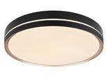 GLOBO LIGHTING Deckenleuchte "MANNI", schwarz, 1, Ø 48,5cm H: 8cm, 1 Stk., Leuchten, Deckenleuchte schwarz/bronze, LED dimmbar, Fernbedienung, Deckenleuchte