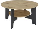 Couchtisch BYLIVING "JONNY", artisan eiche (eiche, optik), artisan eiche (eiche, optik), B:80cm H:43cm T:80cm, Tische, Couchtisch, Artisan Eiche, Old Wood oder weiß, Ablageboden