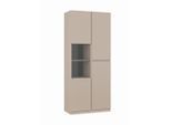 Mid.you Vitrine, Taupe, Glas, Holzwerkstoff, 9 Fächer, 79.4x187.5x40 cm, FSC Mix, stehend, Wohnzimmer, Wohnwände, Vitrinenschränke