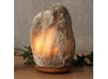WAGNER LIFE DESIGN Salzkristall-Tischlampe "Rock", grau, Ø 12cm H: 18cm, 1 Stk., Leuchten, Handgefertigt - jeder Stein ein Unikat, H: ca.18 cm, ca. 2-3kg