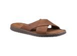 Hush Puppies Heren Nile Crossover Leren Sandalen (Bruin)