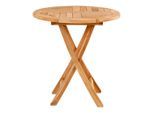 Gardenson , Braun , Holz , Teakholz , massiv , rund , 70x75x70 cm , klappbar ,