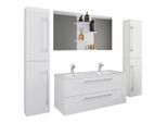 Mid.you , Weiß , Holzwerkstoff , 4 Fächer , 2 Schublade(n),2 Schublade(n) Schubladen , 178 cm , hängend , Badezimmer, Badmöbel-Sets & -Serien, Badmöbel-Sets