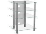 Mid.you Phonotisch, Klar, Silber, Metall, Glas, rechteckig, 54x70x47 cm, Kabelkanal, Kinder- & Jugendzimmer, Jugendmöbel, Phonomöbel
