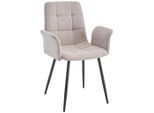 Stylife Armlehnstuhl, Taupe, Metall, Textil, konisch, 61x87x55 cm, Esszimmer, Stühle, Esszimmerstühle, Armlehnenstühle