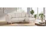 Ecksofa OTTO HOME "TRIPLO optionale Schlafsofa mit Bettkasten, Maße B/T/H: 234/164/89 cm", beige, B:234cm H:89cm T:164cm, 88% Polyester, 9% Rayon, 3% Nylon, Sofas, Ecksofa, L-Form wahlweise mit Bettfunktion - Liegefläche 132x210 cm