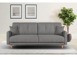2-Sitzer OTTO HOME "TRIPLO mit Wellenunterfederung, Maße B/T/H: 165/100/89 cm", grau, B:165cm H:89cm T:100cm, 88% Polyester, 9% Rayon, 3% Nylon, Sofas, 2-Sitzer, Sofa mit Steppung im Rückenbereich, incl. Rückenkissen und Zierkissen