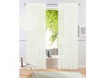 Gardine OTTO HOME "Dolly, 1 Stück, transparent, Multiband" Gr. 1, weiß (beige), B:140cm H:145cm, Polyester, Gardinen, Gardine, gewebt, Polyester
