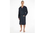 Bademantel Gr. L, blau (navy), L (52), Baumwoll-Webfrottier, TOMMY HILFIGER UNDERWEAR, Hausmäntel, Bademantel, mit aufgesetzten Taschen