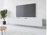 Lowboard HOME AFFAIRE "Vera, wahlweise mit oder ohne Beleuchtung", weiß, B:180cm H:30cm T:33cm, Sideboards, Lowboard, gefräste MDF Front mit 3D Effekt, stehend und hängend montierbar