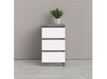 Kommode HOME AFFAIRE "Naia", weiß (weiß hochglanz, grau), B:40,4cm H:70,1cm T:50cm, Holzwerkstoff, Sideboards, Kommode, Elegante und modernes Sideboard mit 3 geräumigenSchubladen